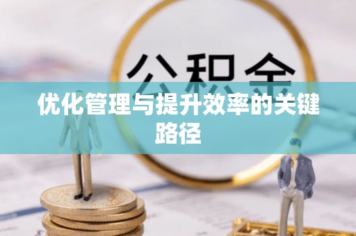 松桃优化管理与提升效率的关键路径