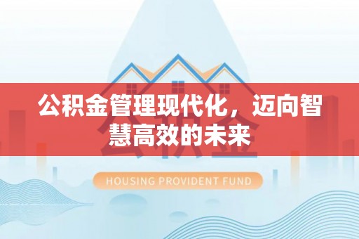 松桃公积金管理现代化，迈向智慧高效的未来