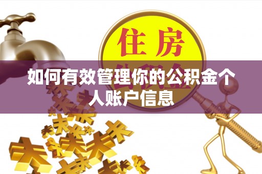 松桃如何有效管理你的公积金个人账户信息