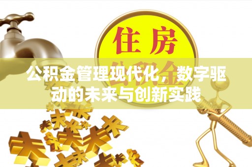 松桃公积金管理现代化，数字驱动的未来与创新实践