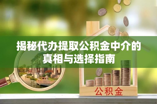 松桃揭秘代办提取公积金中介的真相与选择指南